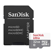 Карта флэш-памяти MicroSD 32 Гб SanDisk Ultra UHS-I + SD адаптер (100 Mb/s) (205130) (white/gray)