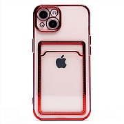 Чехол-накладка - SC305 с картхолдером для "Apple iPhone 13" (red) (208540)
