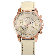 Часы наручные Geneva Platinum с кожаным ремнем (white)