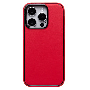 Чехол-накладка - PC084 экокожа для "Apple iPhone 15 Pro" (red) (227437)