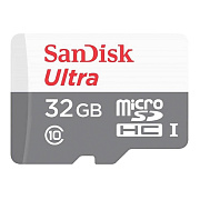 Карта флэш-памяти MicroSD 32 Гб SanDisk Ultra UHS-I без адаптера (100 Mb/s) (205131) (white/gray)