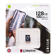 Карта флэш-памяти MicroSD 128 Гб Kingston Canvas Select Plus A1 (100 Mb/s) без адаптера (class 10) (black) 