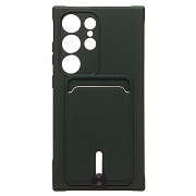 Чехол-накладка - SC304 с картхолдером для "Samsung Galaxy S24 Ultra" (dark green) (228148)
