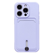 Чехол-накладка - SC304 с картхолдером для "Apple iPhone 15 Pro" (light violet) (228131)