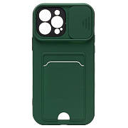 Чехол-накладка - PC066 с картхолдером (360) для "Apple iPhone 13 Pro Max" (green/black) (207001)