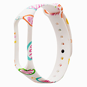 Ремешок - WB13 Xiaomi Mi Band 3/Mi Band 4 силикон на кнопке (01) (регулируемый) (white)