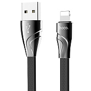 Кабель USB - Apple lightning Hoco U57 Twisting  120см 2,4A  (black)