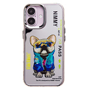 Чехол-накладка - PC092 для "Apple iPhone 16" (собака) (transparent)