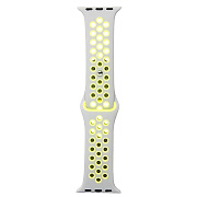 Ремешок - ApW Sport N Apple Watch 38/40/41 mm силикон на кнопке (S) (gray/green)