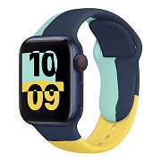 Ремешок - ApW Apple Watch 42/44/45/49 mm силикон на кнопке (006) (multicolor)