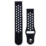 Ремешок - WB014 Samsung Gear Sport/Gear S2 Classic/Galaxy Watch 20 мм универсальный силикон на кнопке (регулируемый) (black/gray)