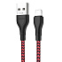 Кабель USB - Apple lightning Borofone BX39 Beneficial 12W 100см 2,4A  (black/red)