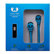 Проводные наушники с микрофоном внутриканальные Music Level ML-100 Jack 3,5  (blue)