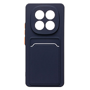 Чехол-накладка - SC337 с картхолдером для "Xiaomi Redmi Note 14 Pro 5G Global" (dark blue)