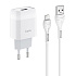 Адаптер Сетевой с кабелем Hoco C72A Glorious* USB 2,1A/10W (USB/Micro USB) (white)