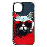 Чехол-накладка - PC094 для "Apple iPhone 11" (кот) (transparent/black) (233783)
