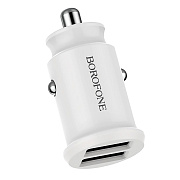 Адаптер Автомобильный Borofone BZ8 MaxRide 2USB/5V/2.4A (white)