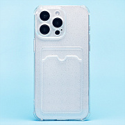 Чехол-накладка - SC300 с картхолдером для "Apple iPhone 15 Pro Max" (white)