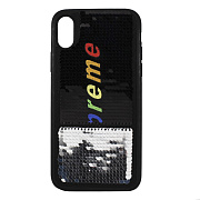 Чехол-накладка - SC157 с пайетками для "Apple iPhone XS Max" (003) ..