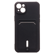Чехол-накладка - SC304 с картхолдером для "Apple iPhone 14 Plus" (black)