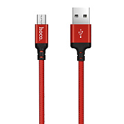 Кабель USB - micro USB Hoco X14 Times Speed 10W 200см 2A  (red/black)