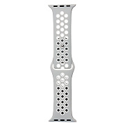 Ремешок - ApW Sport N Apple Watch 38/40/41 mm силикон на кнопке (L) (gray/white)