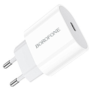 Адаптер Сетевой Borofone BA61A Origin Type-C 2,1A/10W (white)