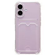 Чехол-накладка - SC276 с картхолдером для "Apple iPhone 16" (transparent)