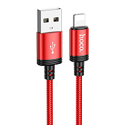 Кабель USB - Apple lightning Hoco X89 Wind 12W 100см 2,4A  (red)