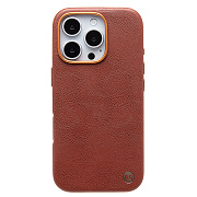 Чехол-накладка Cellis SM031 SafeMag для "Apple iPhone 16 Pro" Натуральная кожа (brown) (237504)