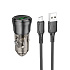 Адаптер Автомобильный с кабелем Borofone BZ23 Noble QC3.0 (Micro-usb) (transparent black)