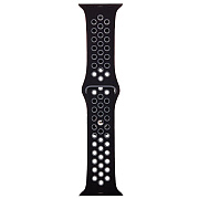 Ремешок - ApW Sport N Apple Watch 42/44/45/49 mm силикон на кнопке (S) (black/gray)
