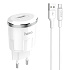 Адаптер Сетевой с кабелем Hoco C37A USB 2,4A/12W (USB/Type-C) (white)