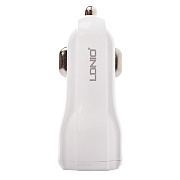 Адаптер Автомобильный с кабелем LDNiO C331 2USB (5V/3400 mA) +кабель Apple lightning (white) ..