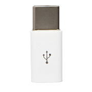 Адаптер - Type-C/ micro USB  папа-мама (white)