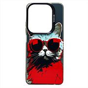 Чехол-накладка - PC094 для "Infinix Hot 40 Pro" (кот) (transparent/black) (233818)