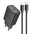 Адаптер Сетевой с кабелем Hoco N62 Gentle PD Type-C 3A/30W (Type-C/Lightning) (black)
