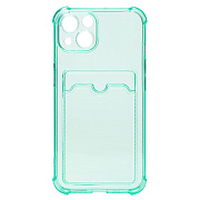 Чехол-накладка - SC276 с картхолдером для "Apple iPhone 13" (green)