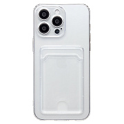 Чехол-накладка - SC276 с картхолдером для "Apple iPhone 15 Pro Max" (transparent)