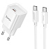 Адаптер Сетевой с кабелем Hoco C146A Charm PD Type-C 20W (Type-C/Type-C) (white)