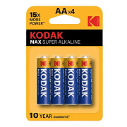 Батарейка AA Kodak max LR6 BL-4 (80)(400) [KAA-4] 