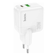 Адаптер Сетевой Hoco C111A PD QC3.0 USB/Type-C 30W (white)