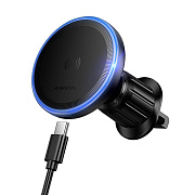 Держатель автомобильный Borofone магнитный BH224 в дефлектор 15W (black)