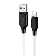 Кабель USB - Apple lightning Borofone BX42 Encore silicone 12W 100см 2,4A  (white)