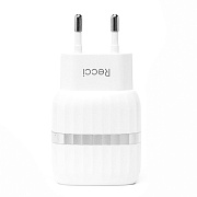 Адаптер Сетевой Recci RCT-N02E 2USB 2,1A/10W (white)