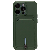 Чехол-накладка - SC304 с картхолдером для "Apple iPhone 13 Pro" (dark green) (208491)