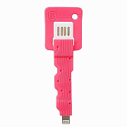 Кабель USB - Apple lightning Baseus 12W 10см 2,4A  (pink)