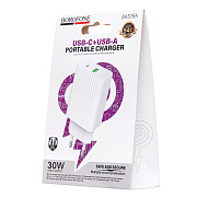 Адаптер Сетевой Borofone BAS76A PD+QC3.0 USB/Type-C 3A/30W (white)