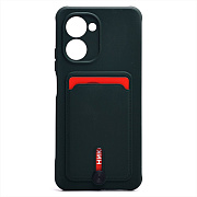 Чехол-накладка - SC304 с картхолдером для "Realme C33" (dark green)