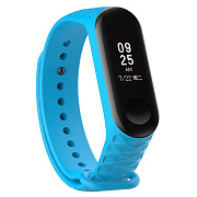 Ремешок - WB08 Xiaomi Mi Band 3/Mi Band 4 силикон на кнопке (регулируемый) (light blue)